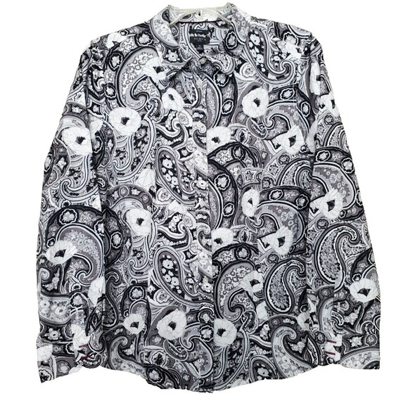 Talbots Petite Non-Iron Floral Paisley Long Sleeve Button-Up Shirt Size 14P - Picture 1 of 5